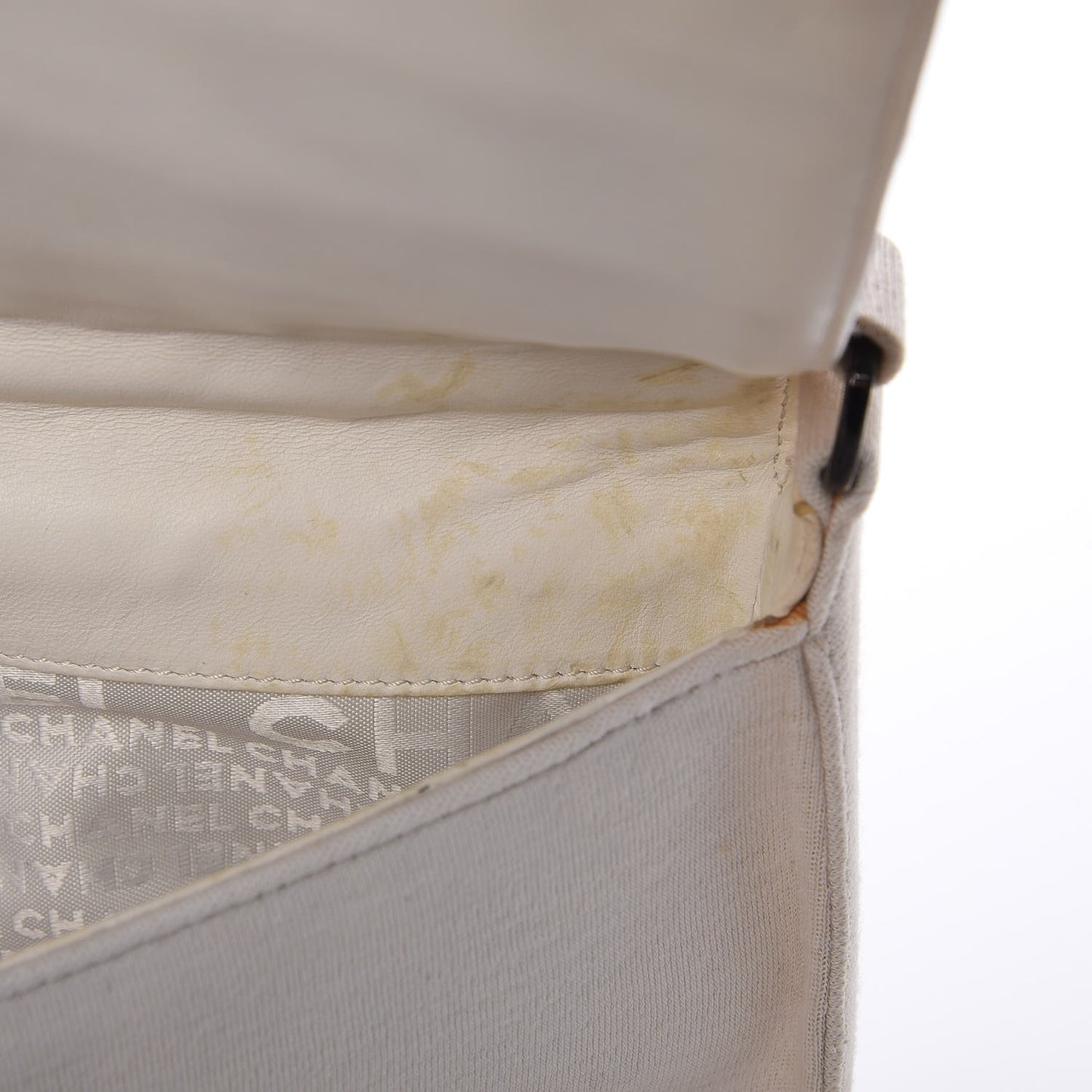 Canvas Studded Flap Off White