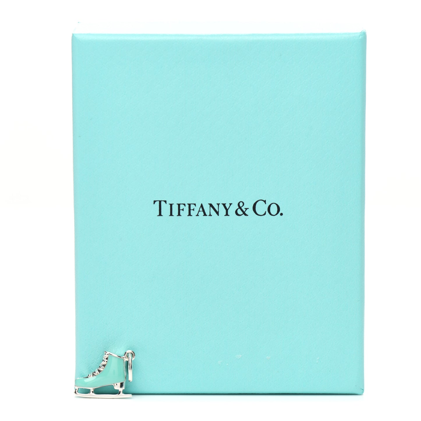 Sterling Silver Enamel Ice Skate Charm Blue