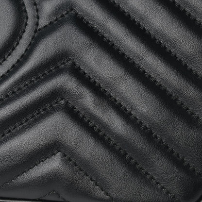 Gucci Calfskin Matelasse Small GG Marmont Shoulder Bag Black 15 of 17