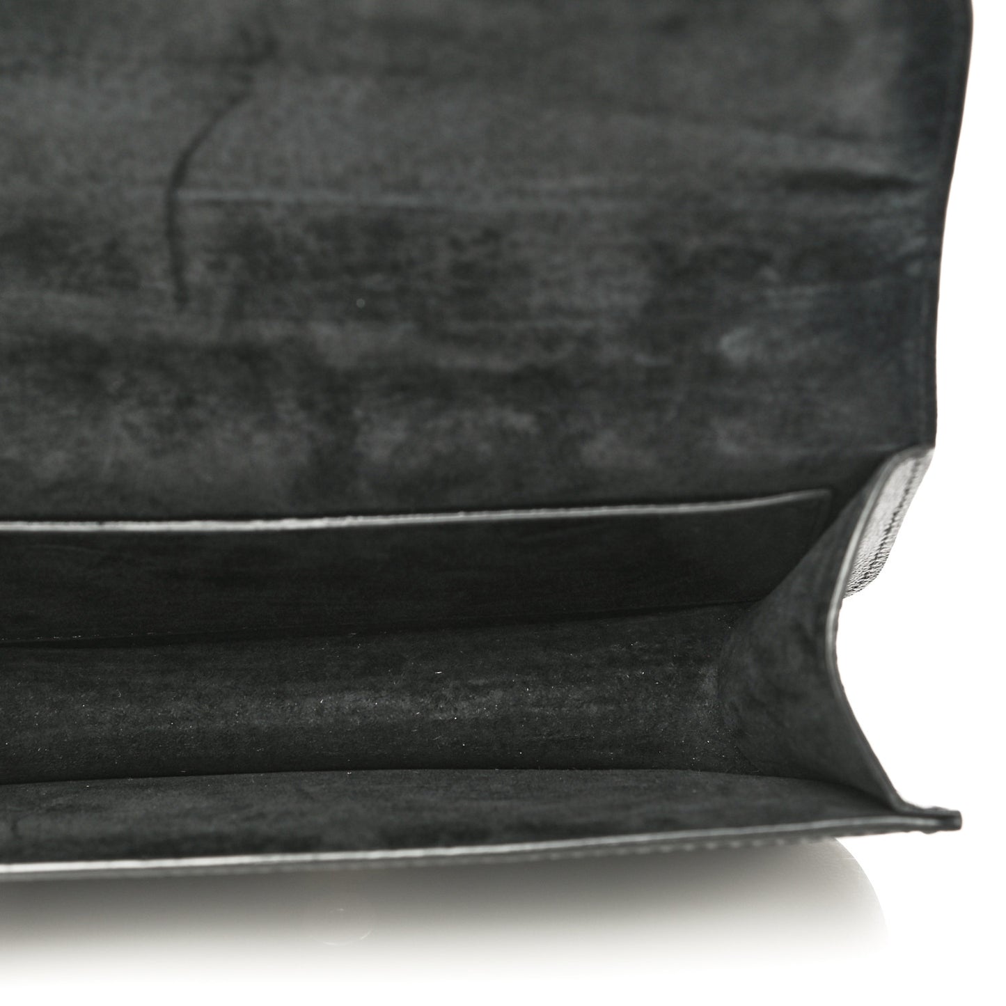 Grained Calfskin Small Insignia Flap Black