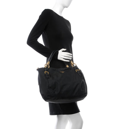 Prada Tessuto Nylon Nappa Shoulder Bag Black 3 of 12