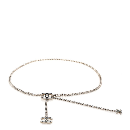 Chanel Enamel CC Chain Logo Belt Silver Black 1 of 4