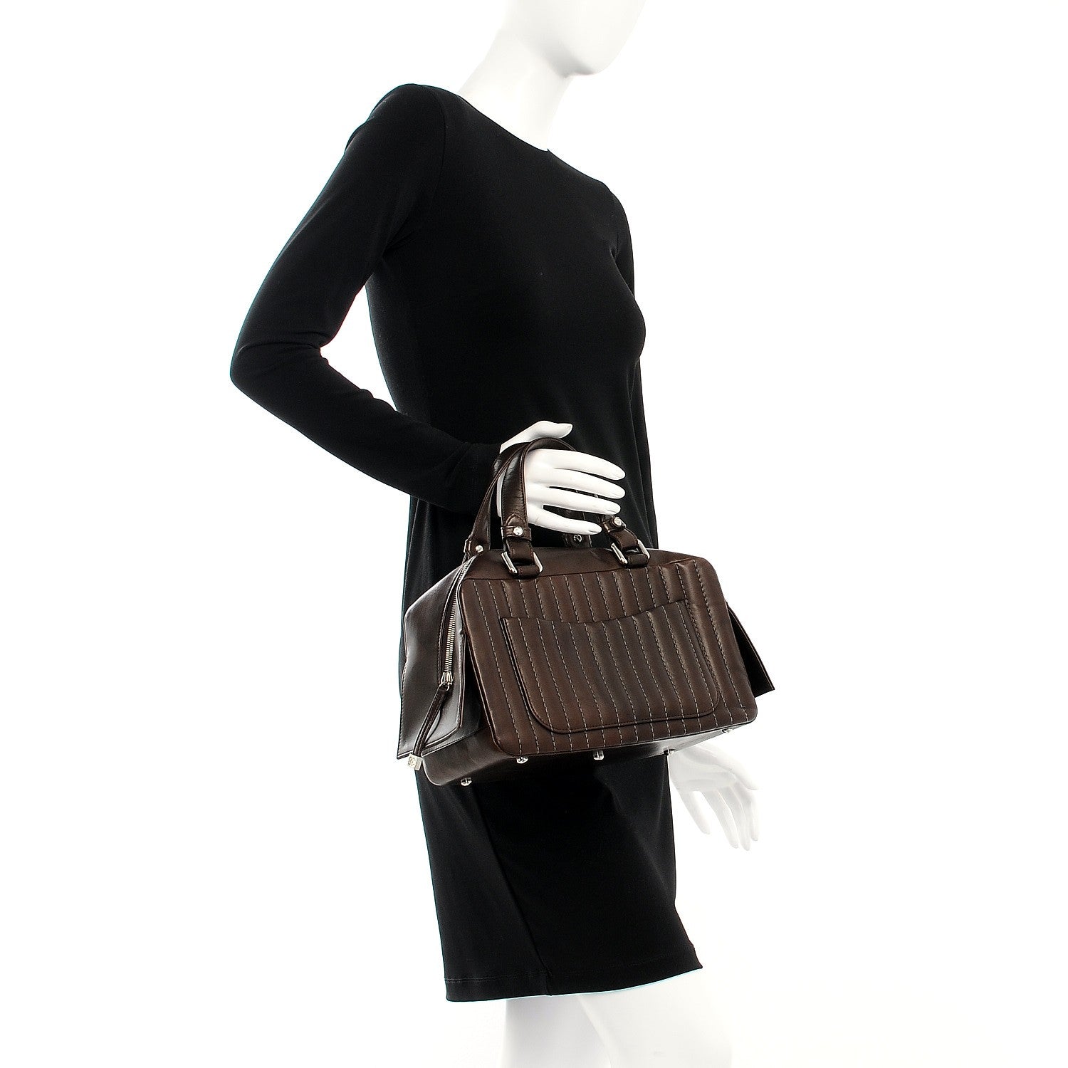 Chanel Lambskin Vertical Quilted Mademoiselle Satchel Brown 2 of 15