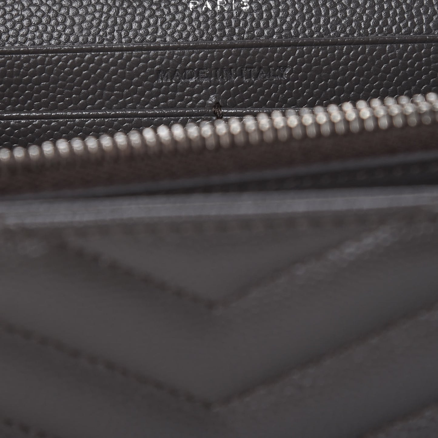 Grain De Poudre Matelasse Chevron Monogram Chain Wallet Earth