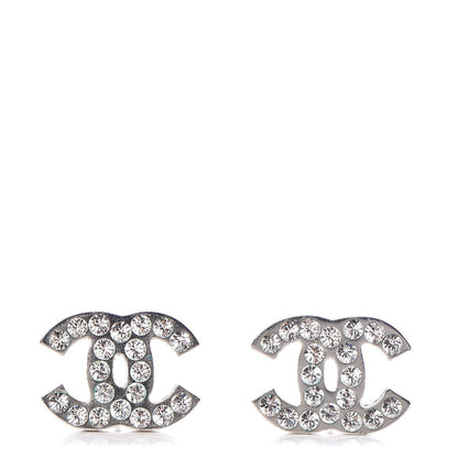Chanel Crystal CC Earrings Silver 1 of 5