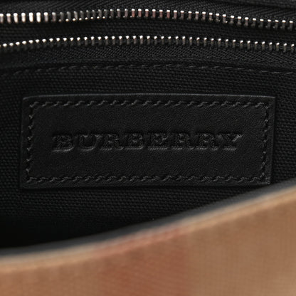 Burberry Mega Check Grainy Calfskin Small Gowan Messenger Bag Black 6 of 9