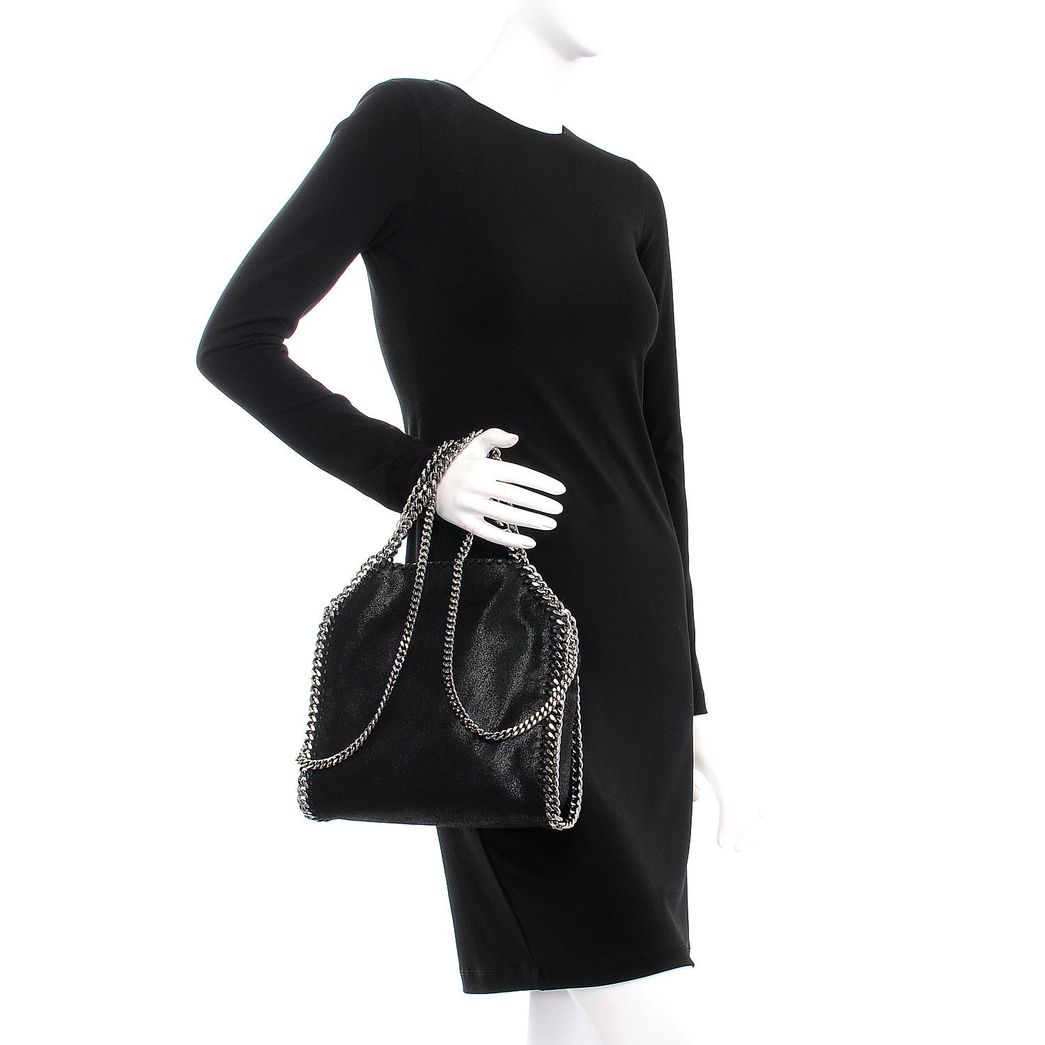 Stella McCartney Shaggy Deer Mini Falabella Tote Black 3 of 9