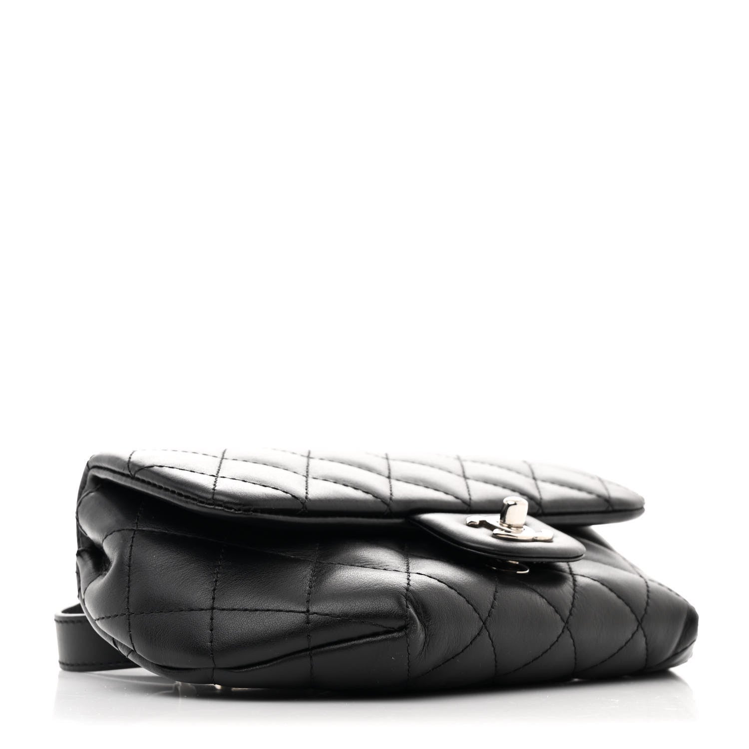 Chanel Calfskin Quilted CC Uniform Flap Belt Bag Black 4 of 13