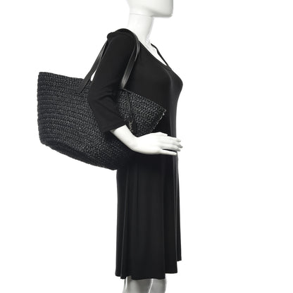 Saint Laurent Raffia Medium Panier Bag Black 2 of 9