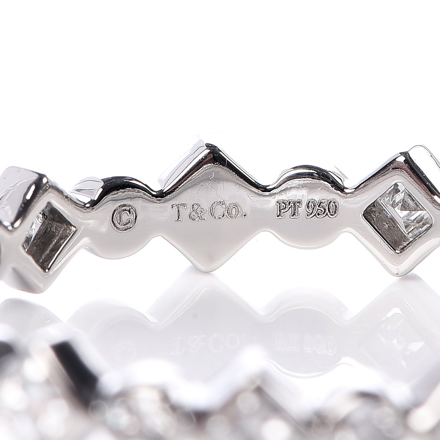 Tiffany Platinum Diamond Jazz Band Ring 50 5.25 4 of 5