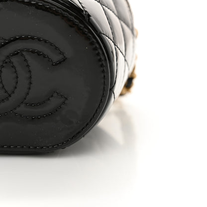 Chanel Patent Quilted Afternoon Tea Top Handle Vanity Case With Chain Black 11 of 12