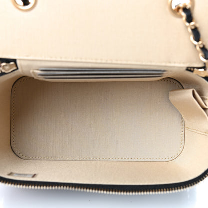 Chanel Lambskin Quilted Small Pearl Crush Vanity Case With Chain Black 5 of 10