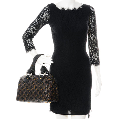 Louis Vuitton Monogram Sequins Eclipse Speedy 28 Black 2 of 7