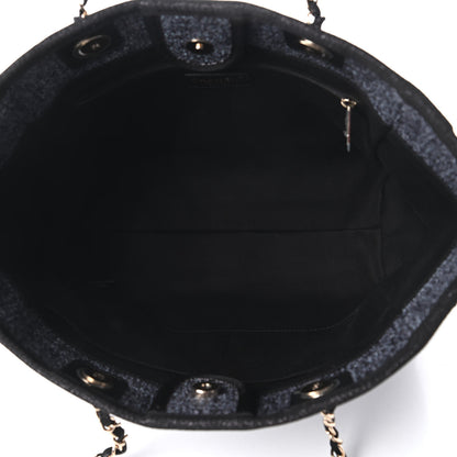 Chanel Lurex Straw Small Deauville Tote Black 5 of 10