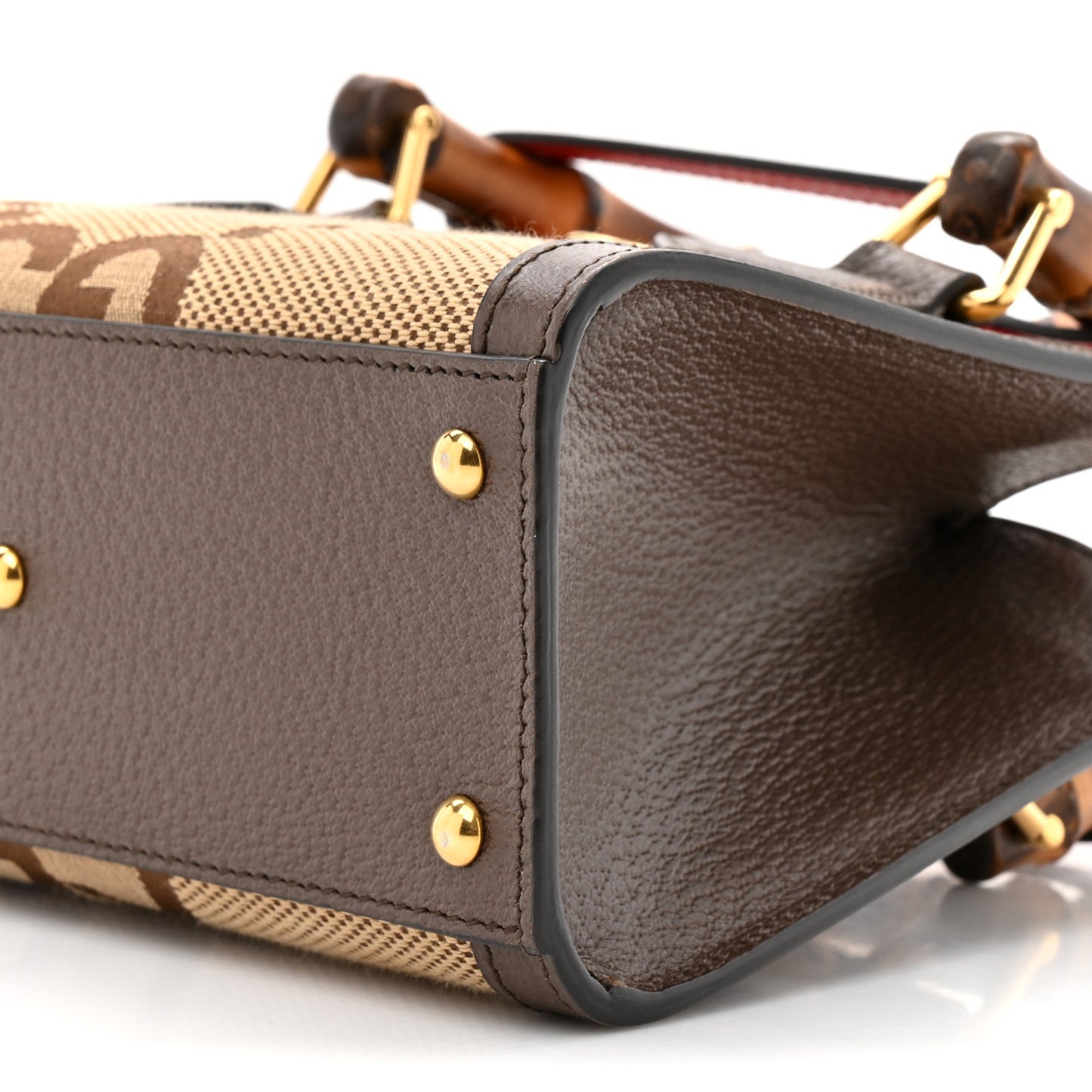 Monogram Jumbo GG Textured Dollar Calfskin Mini Diana Tote Bag Camel Ebony New Acero Pomegranate Red