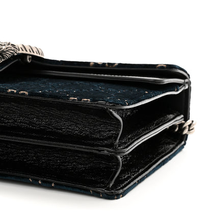 Gucci Velvet Skipper GG Monogram Small Dionysus Shoulder Bag Blue Beige Black 10 of 11