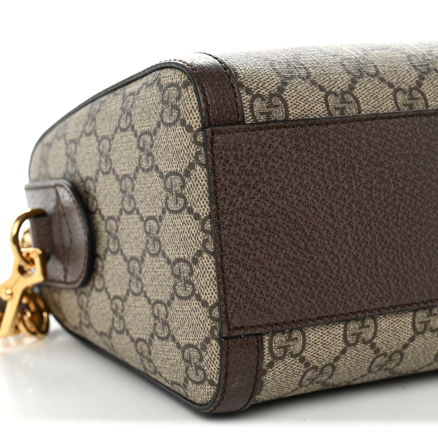 Gucci GG Supreme Monogram Web Medium Ophidia Boston Brown 8 of 9