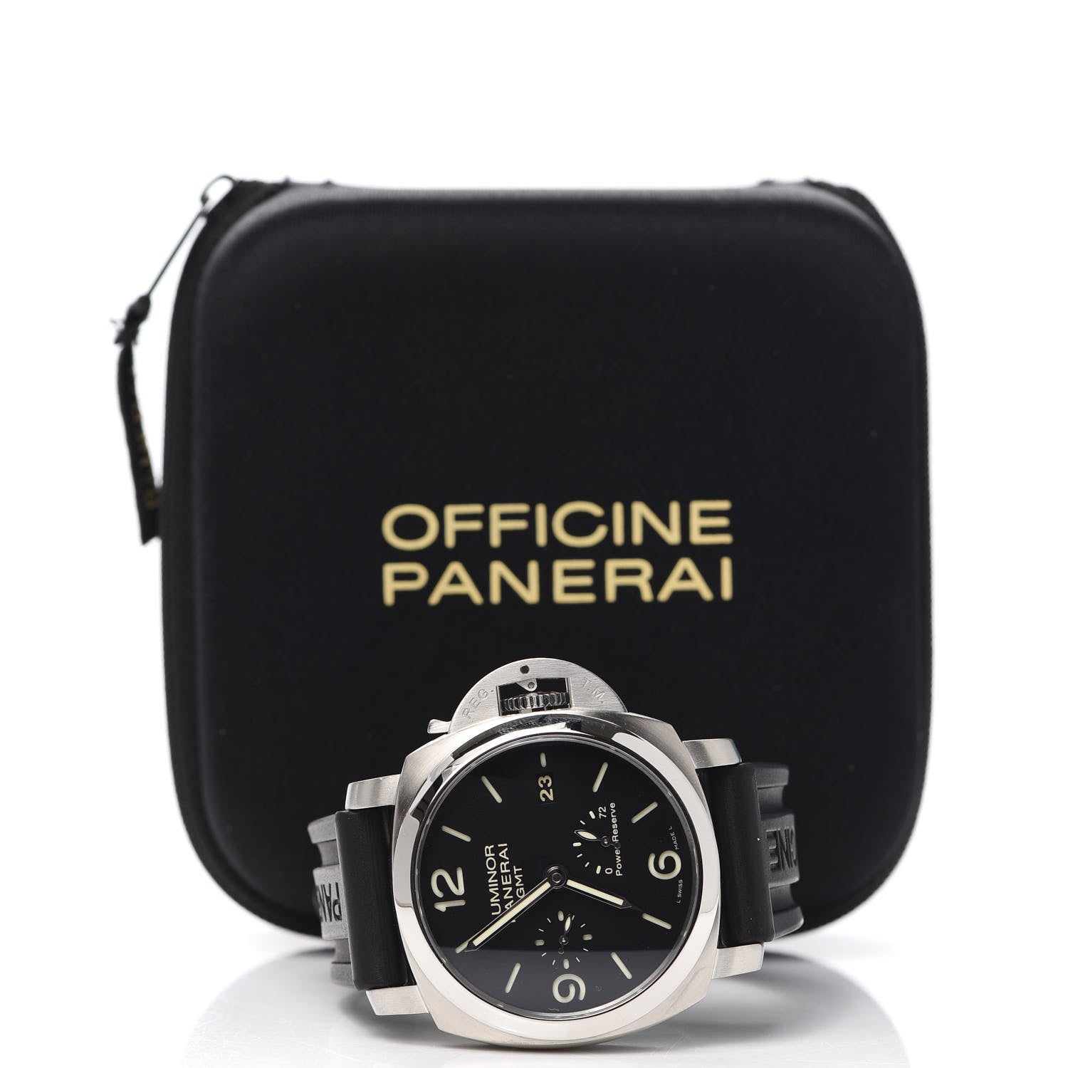 Panerai Stainless Steel Rubber 44mm Luminor 1950 3 Day GMT Power Reserve Automatic Watch Black PAM00347 5 of 5