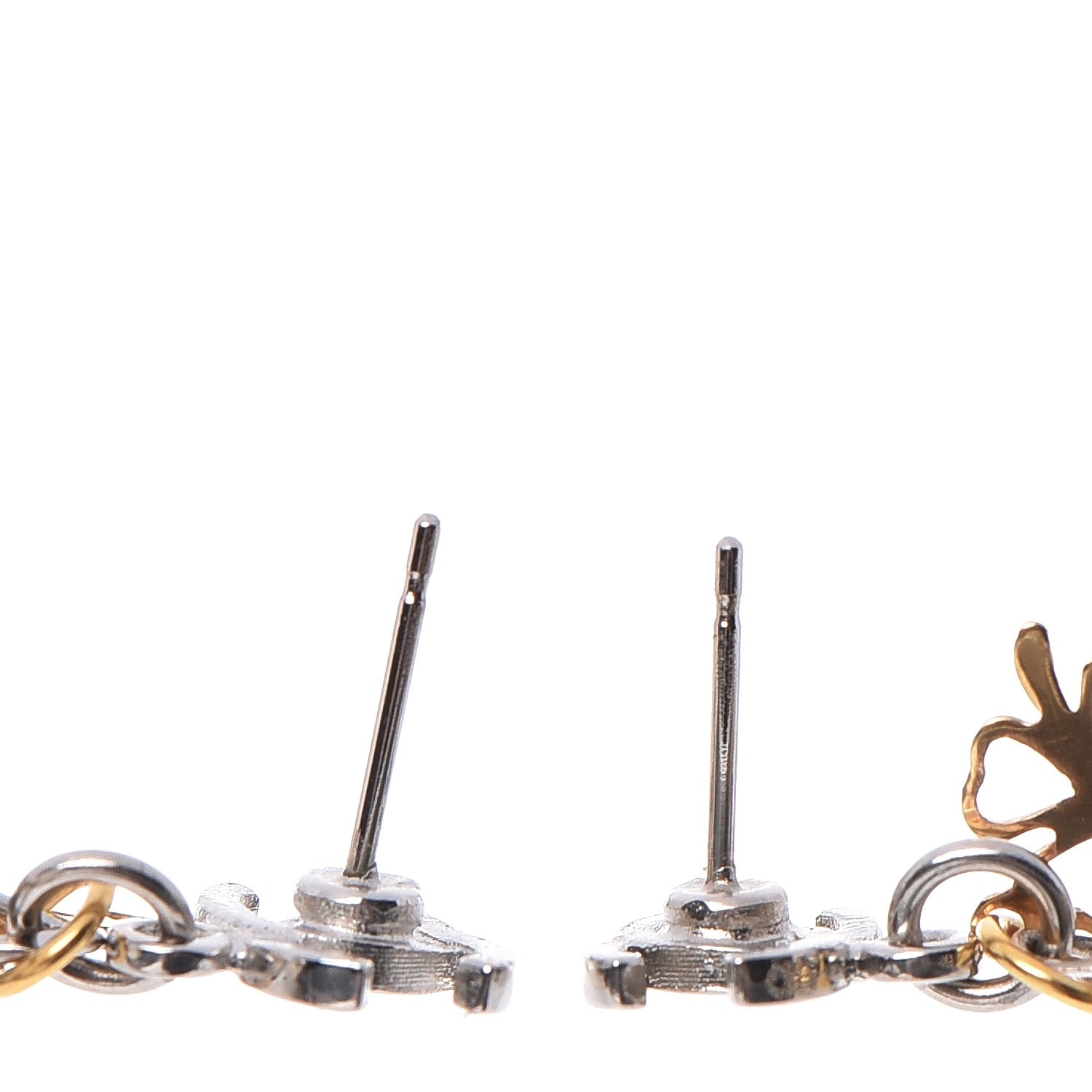 Chanel Pearl Lucky Charms CC Dangle Earrings Silver 5 of 5