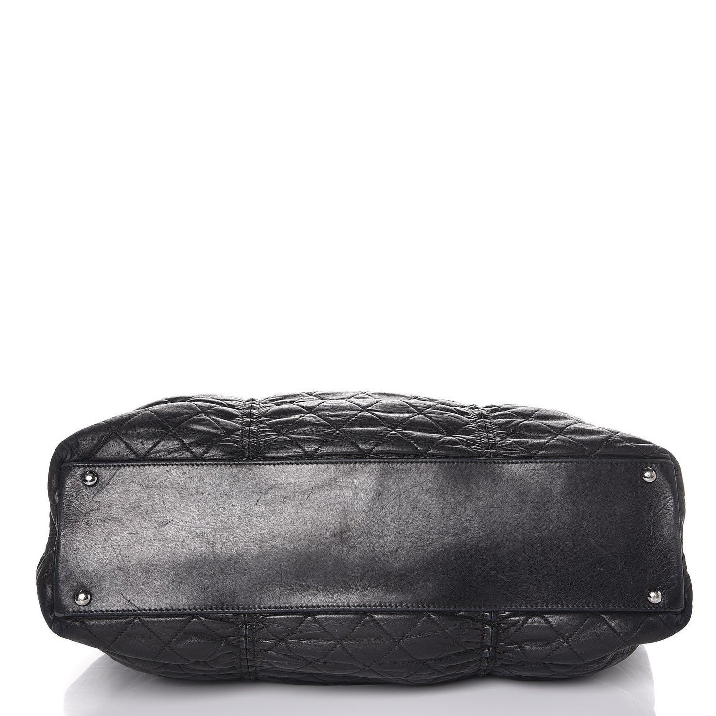 Lambskin Quilted East West Sharpei Tote Black
