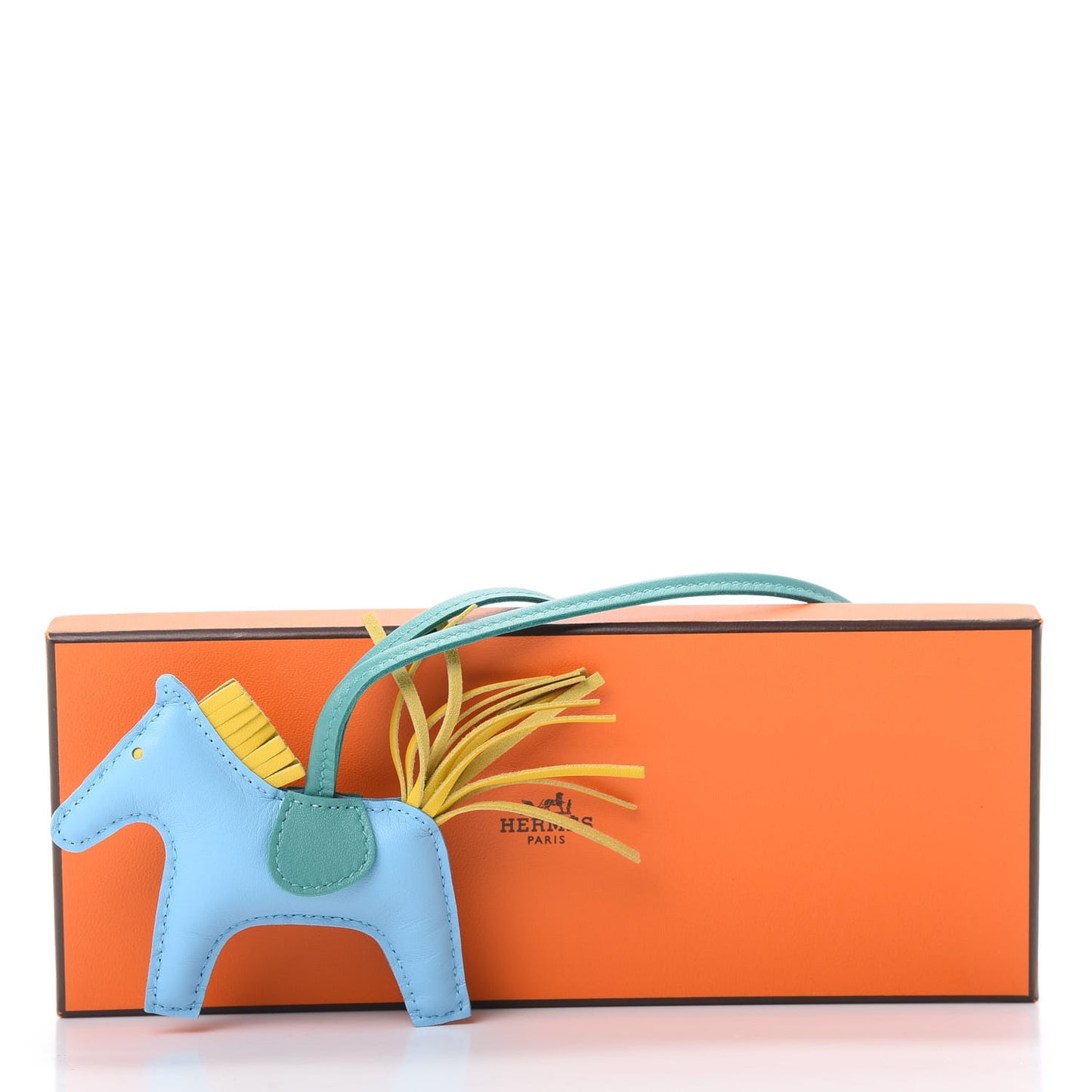 Milo Lambskin Grigri Rodeo Horse Bag Charm PM Celeste Jaune de Naples Vert Verone