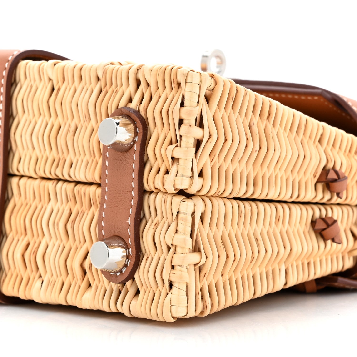 Hermes Wicker Swift Picnic Mini Kelly 20 Naturel Gold 9 of 12