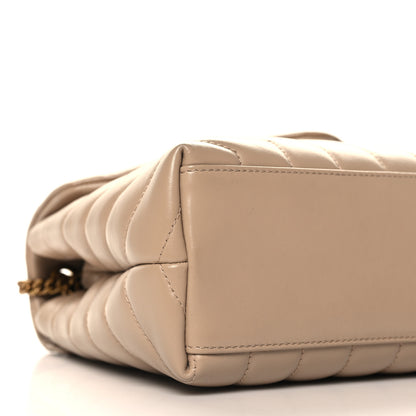 Saint Laurent Calfskin Y Quilted Monogram Small Loulou Chain Satchel Dark Beige 9 of 11