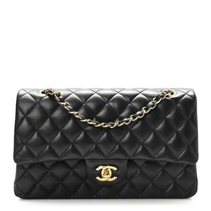 Chanel Lambskin Quilted Medium Double Flap Black 1 of 9