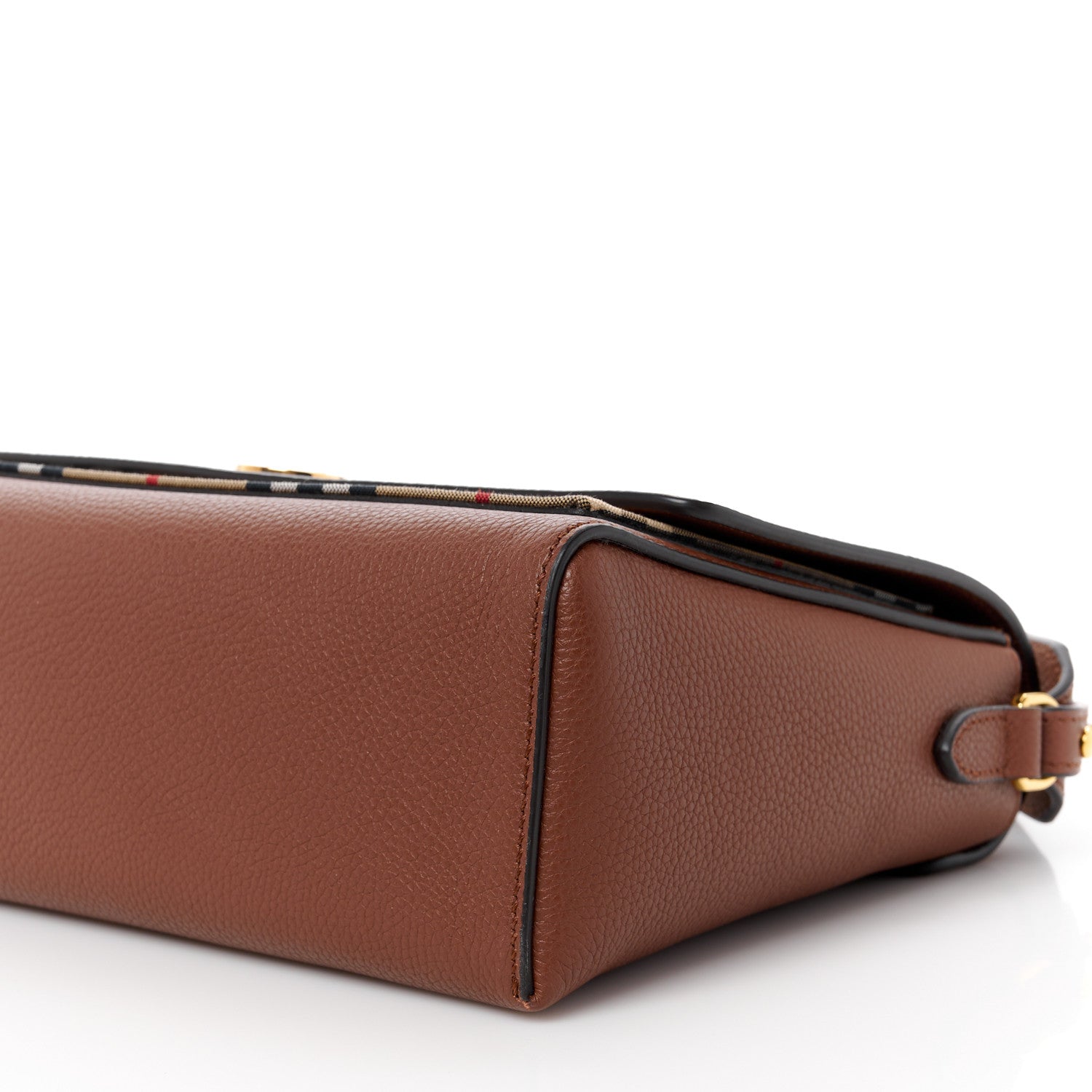 Burberry Calfskin Vintage Check Note Crossbody Bag Tan 11 of 12