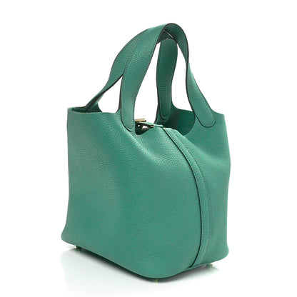 Hermes Taurillon Clemence Picotin Lock 18 PM Vert Jade 2 of 11