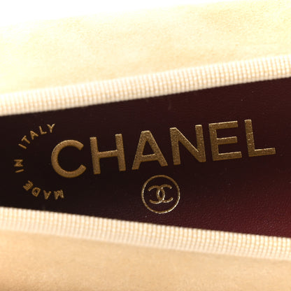 Chanel Suede Patent Calfskin Cap Toe CC Ballerina Flats 41 Beige 8 of 10