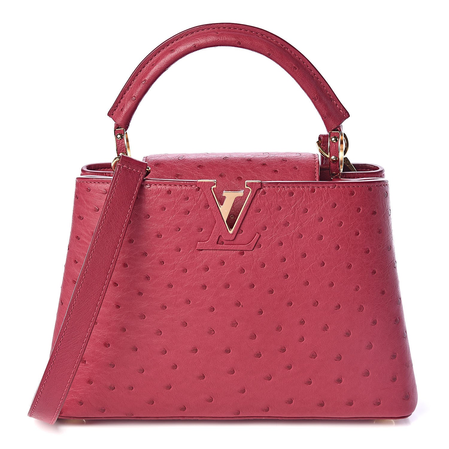 Louis Vuitton Ostrich Capucines BB Berry 1 of 9