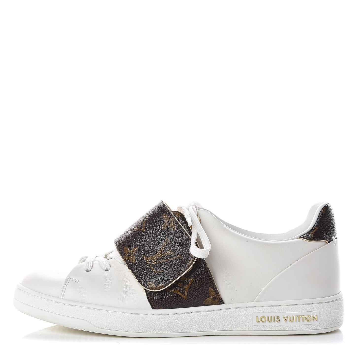 Calfskin Monogram Frontrow Sneakers 38 White