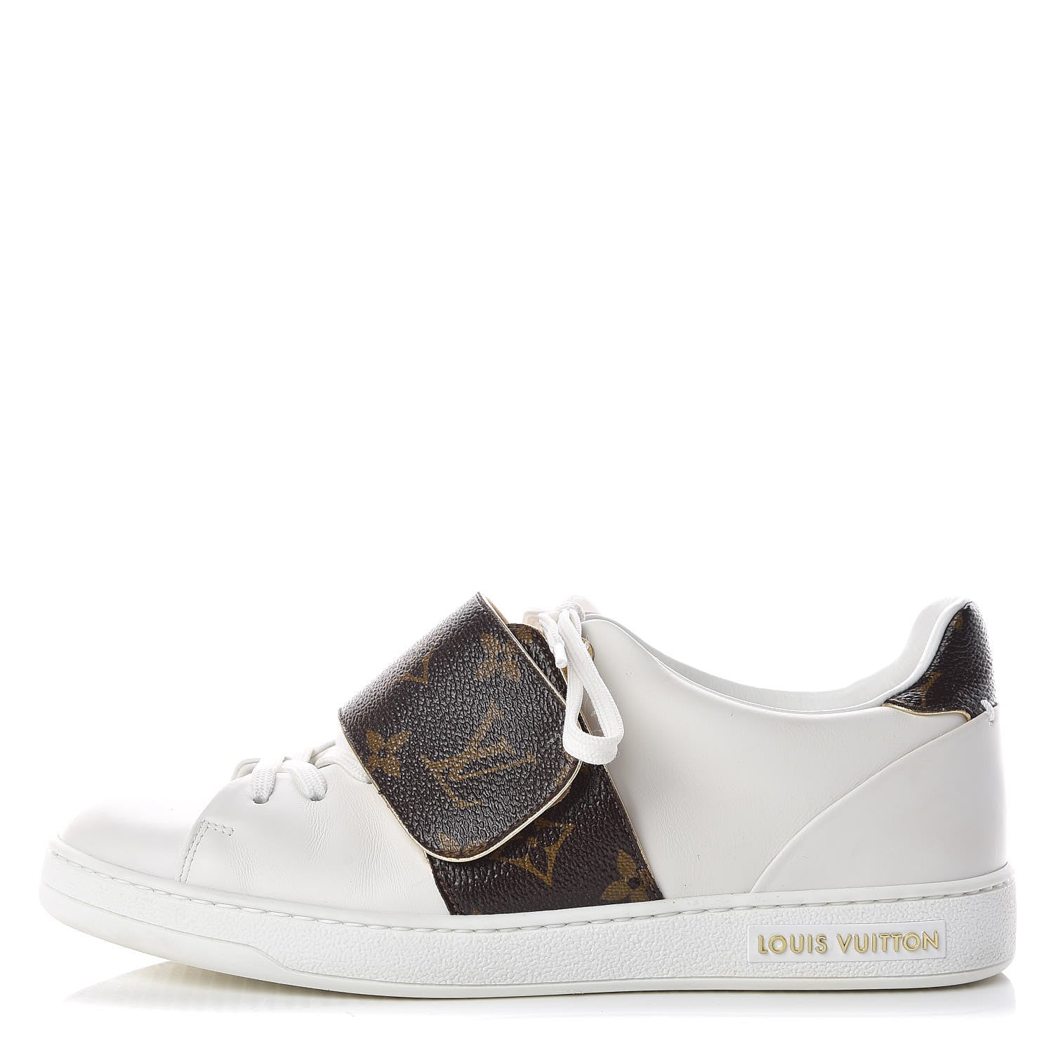 Louis Vuitton Calfskin Monogram Frontrow Sneakers 38 White 1 of 15