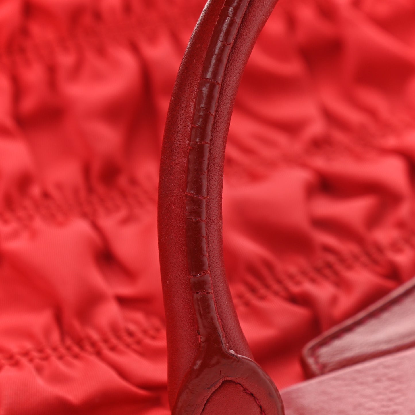 Tessuto Nylon Gaufre Tote Rosso