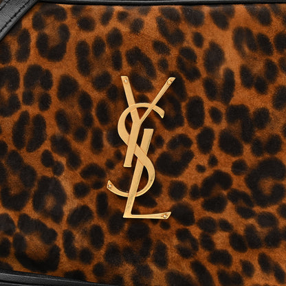 Saint Laurent Calfskin Leopard Print Monogram Lou Camera Bag Black 9 of 11
