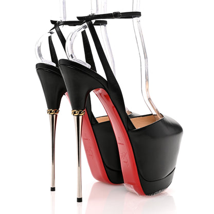 Christian Louboutin Kid Despressi Platform Peep Toe 170 Pumps 37 Black 5 of 9