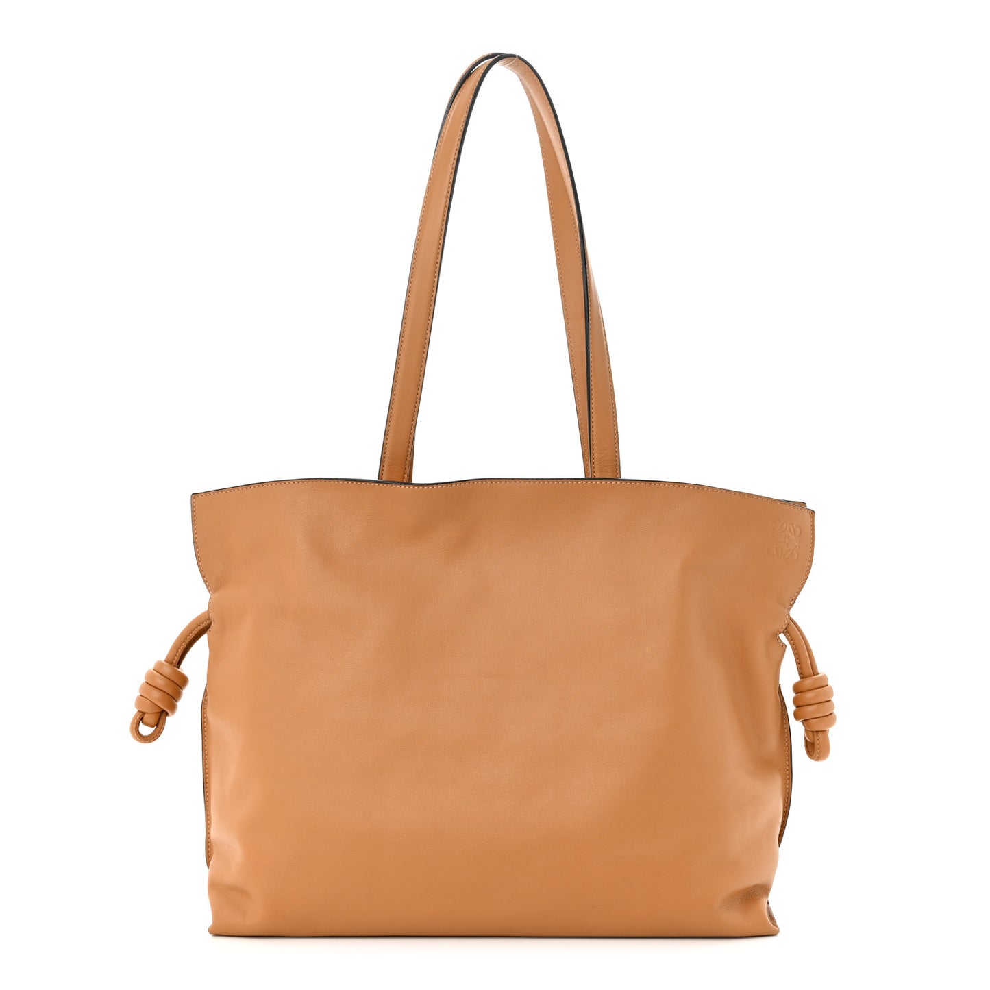 Calfskin Large Flamenco Knot Bag Warm Desert