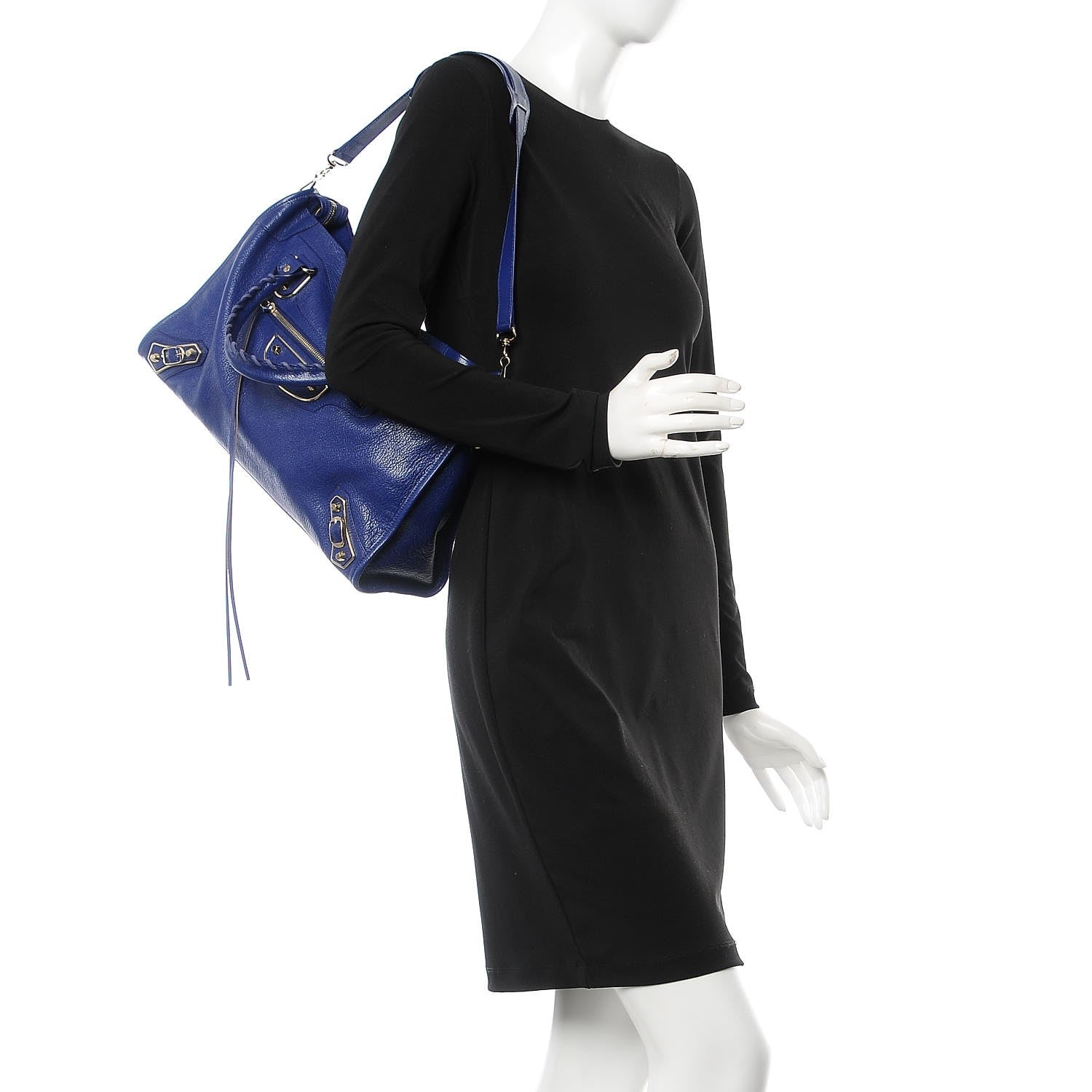 Balenciaga Chevre Gold Metallic Edge Hardware City Bleu Roi 2 of 8