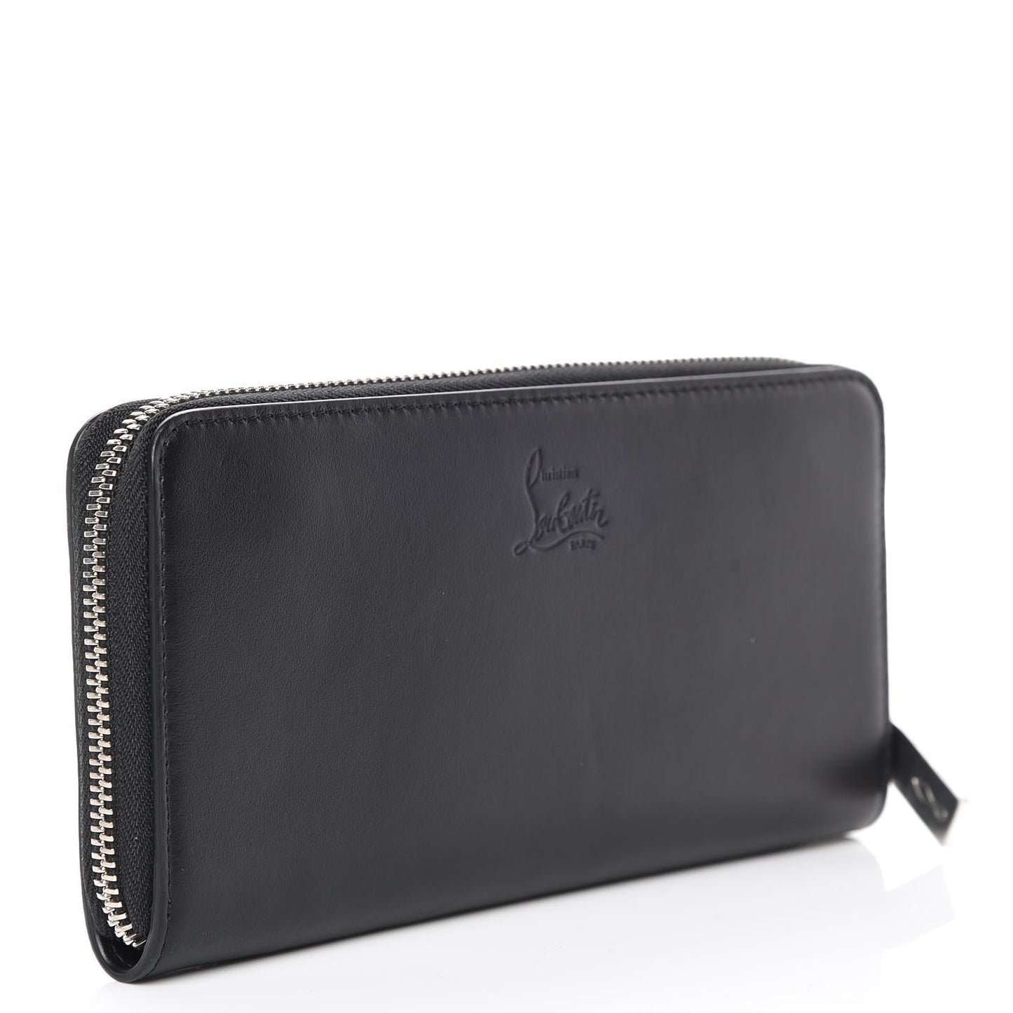 Calfskin Panettone Logo Zip Around Wallet Black