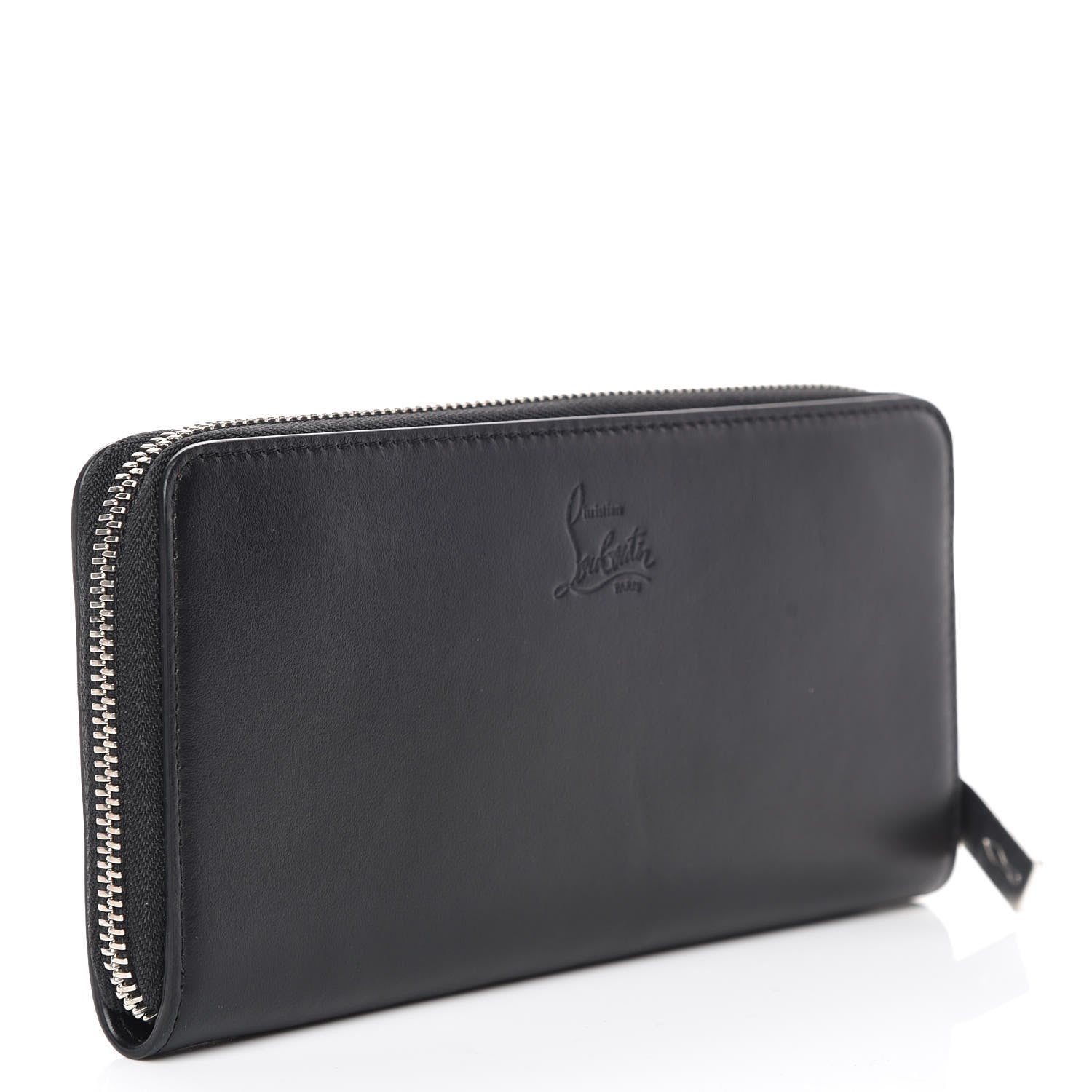 Christian Louboutin Calfskin Panettone Logo Zip Around Wallet Black 3 of 7