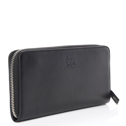 Christian Louboutin Calfskin Panettone Logo Zip Around Wallet Black 3 of 7