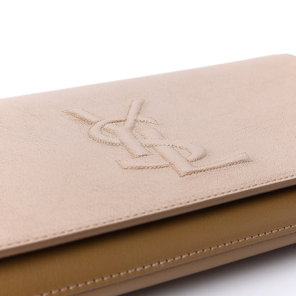 Saint Laurent Calfskin Monogram Large Belle De Jour Clutch Beige 10 of 10