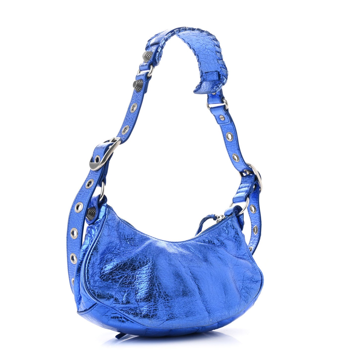 Metallic Arena Agneau Le Cagole Shoulder Bag XS Blue