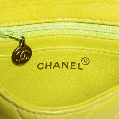 Chanel Lambskin Tortoise Chain Mini Square Flap Chartreuse 7 of 10
