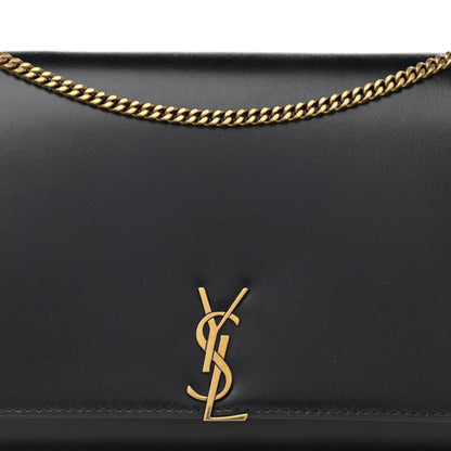 Saint Laurent Glossy Calfskin Monogram Chain Wallet Black 8 of 11