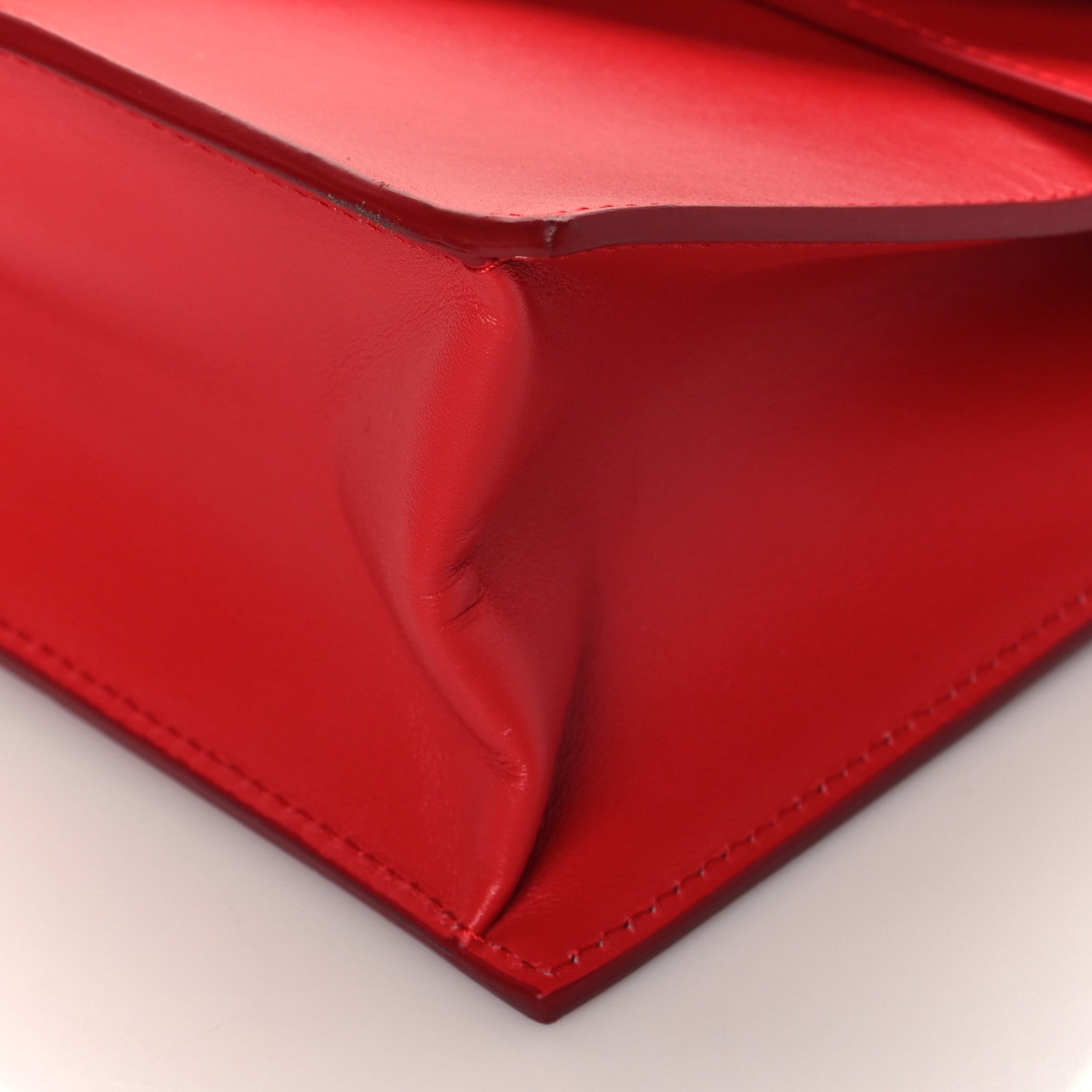 Burberry Calfskin Small TB Envelope Chain Clutch Bag Bright Red 9 of 9