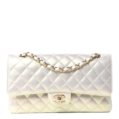 Chanel Iridescent Lambskin Quilted Medium Double Flap Ivory 1 of 10