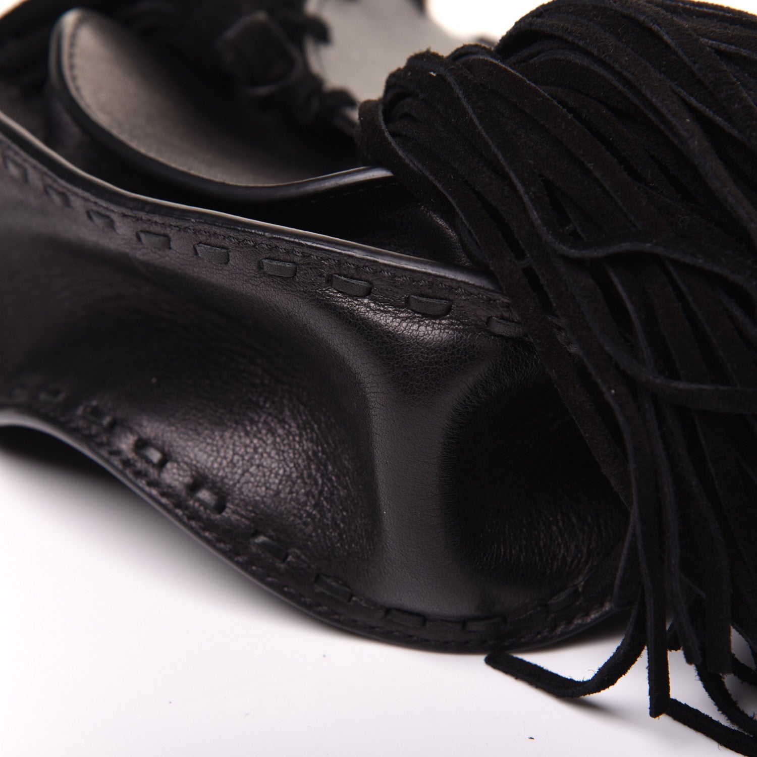 Chloe Calfskin Mini Hudson Fringe Shoulder Bag Black 8 of 17