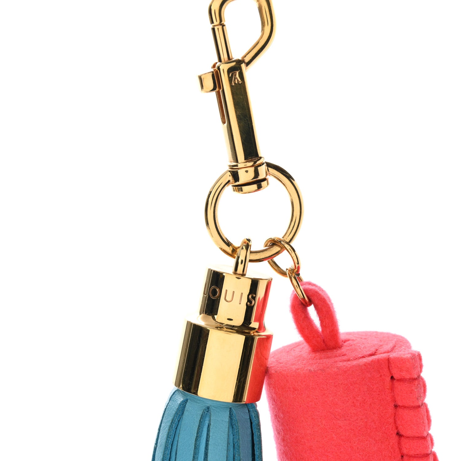 Louis Vuitton Calfskin Rainbow Bag Charm Tassel Blue 3 of 3